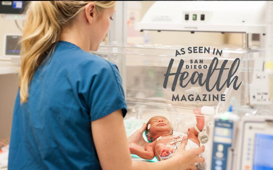 A Scripps nurse takes care of a baby in the state-of-the-art neonatal care unit (NICU).