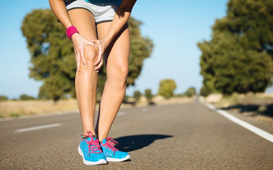 An athlete has knee pain after running a long distance.