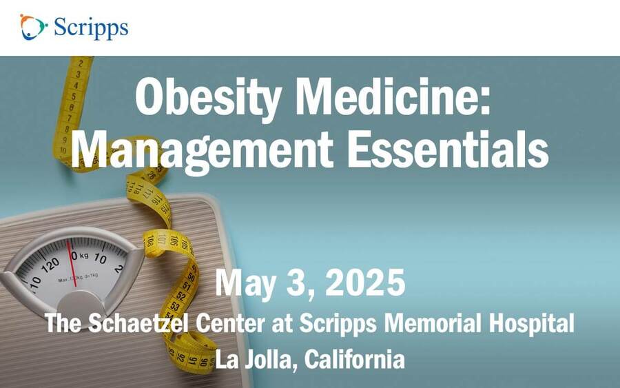 Scale with tape measure - Obesity Medicine: Management Essentials - May 3, 2025 - The Schaetzel Center at Scripps Memorial Hospital La Jolla, California