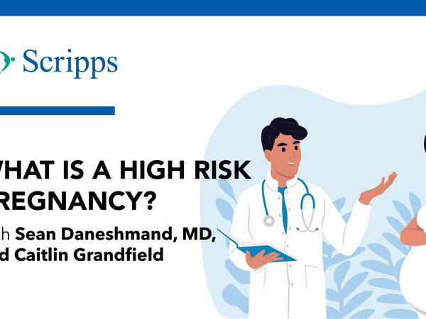 Thumbnail for video/podcast featuring Dr. Daneshmand and genetic counselor discussing high risk pregnancies.