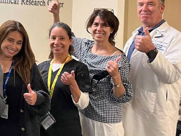 Staff of N. Paul Whittier Clinical Diabetes Research Center give a thumbs up - La Jolla, California